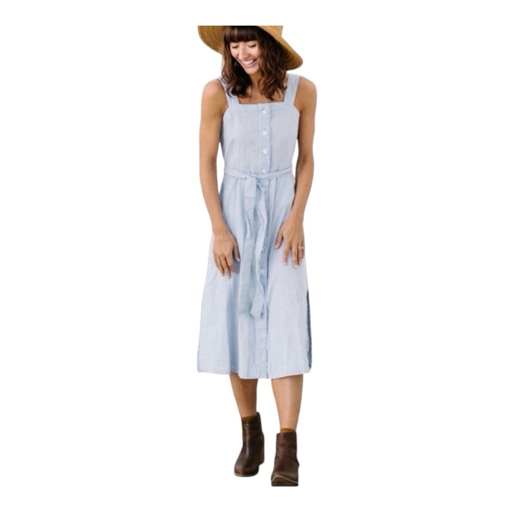 Oat New York Light Blue Midi Dress